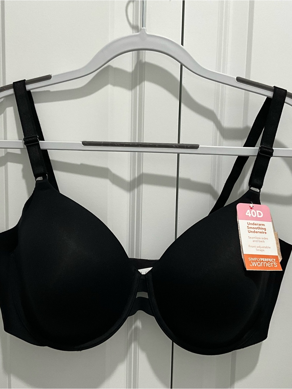 Warners Simplyperfect 40D Black Bra TA4356 024 NWT